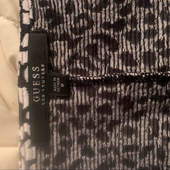 Guess Black & White Leopard Print Short Sleeve Dress - Picture 6 of 6